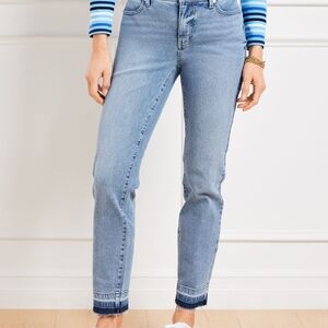 Talbots Women's Light Blue Slim Ankle Raw Hem Jeans